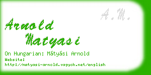 arnold matyasi business card